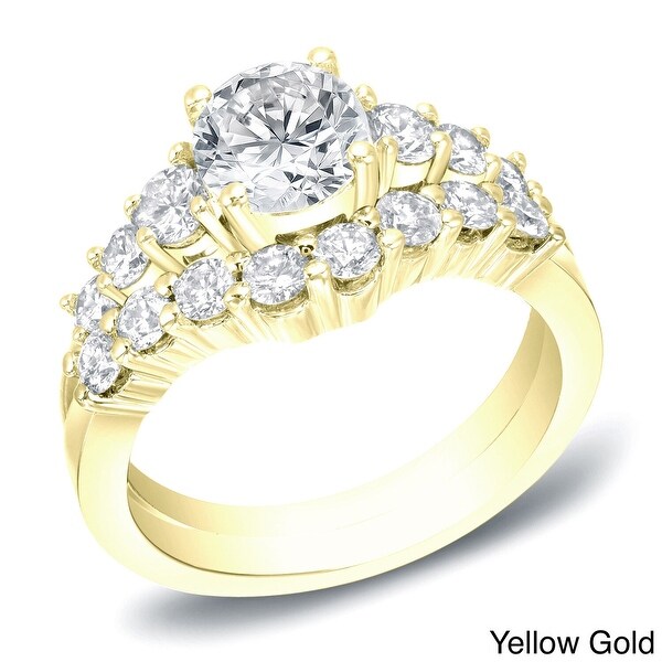 Auriya 14k Gold 2ctw Round Diamond Engagement Ring Set Certified. Opens flyout.