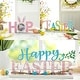 preview thumbnail 14 of 37, Glitzhome Wooden Happy EASTER HOP with Artificial Rattan Table Sign Decor Centerpiece