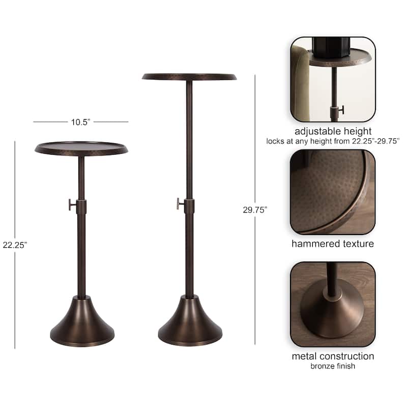 Kate and Laurel Sanzo Adjustable Metal Drink Table