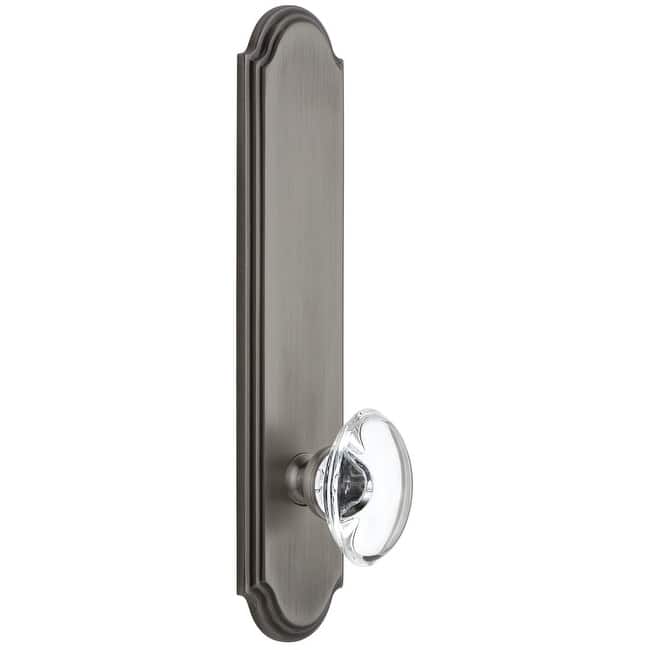 Grandeur Arc Solid Brass Tall Plate Rose Single Dummy Door Knob with