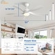 preview thumbnail 16 of 71, 45 Inch / 52 Inch White Ceiling Fan with Dimmable LED Light and Remote, 6-Speed Reversible DC Motor, ABS Blades