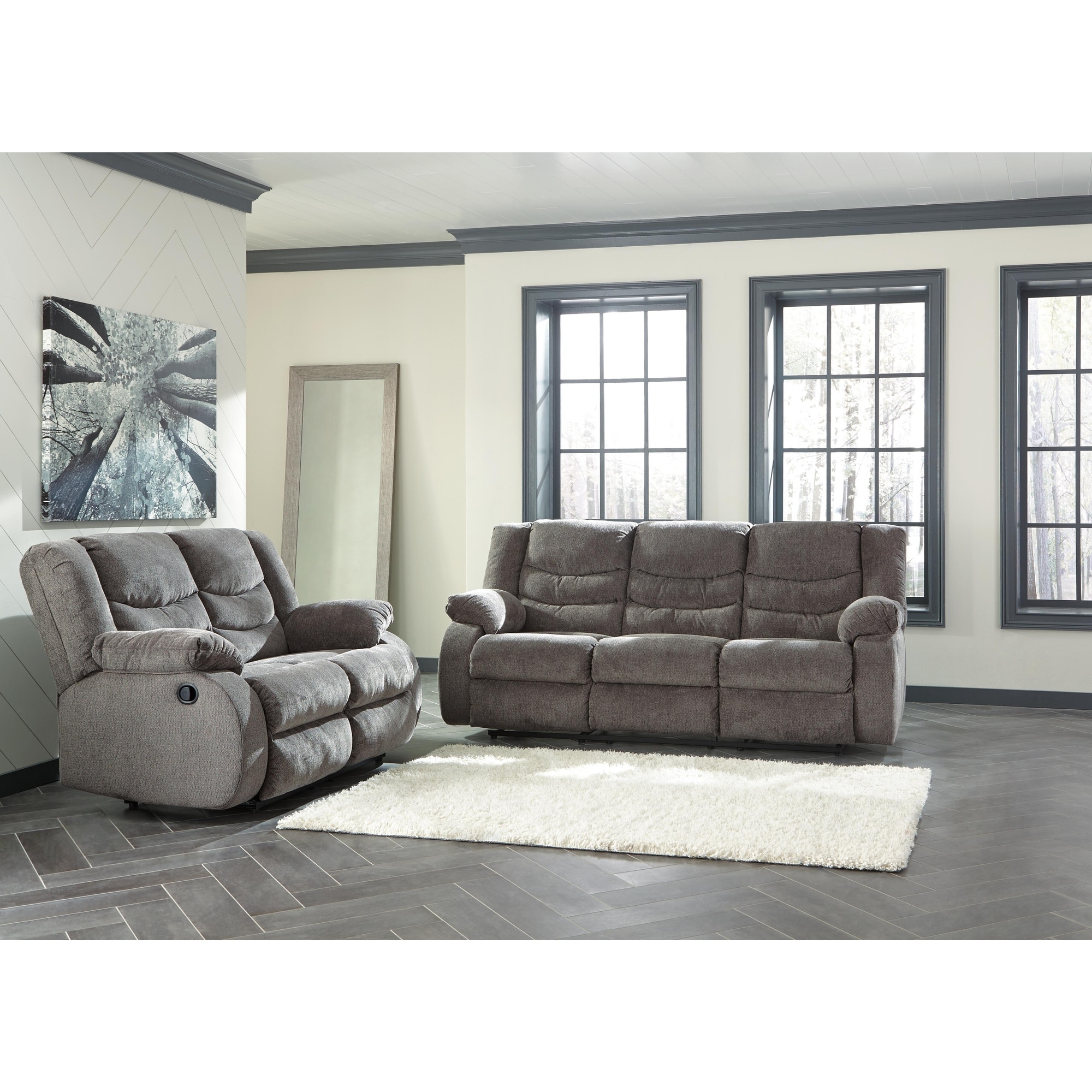 Signature Design by Ashley Tulen Gray 2-Piece Upholstery Package - 87"W x 40"D x 40"H
