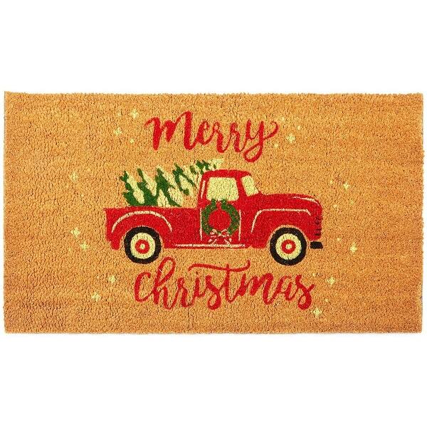 slide 2 of 7, Merry Christmas Doormat, Coco Coir Outdoor Welcome Mat (30 x 17 Inches)