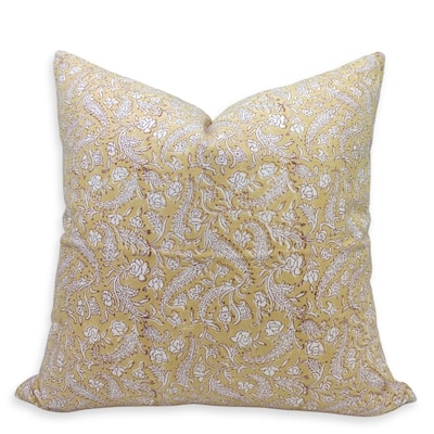Fabdivine Cotton Floral Block print pillow Cover