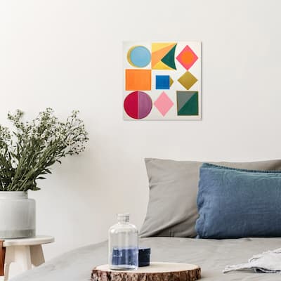 Wynwood Studio Canvas Abstract Polygons Orange and Modern & Contemporary Wall Art Canvas Print