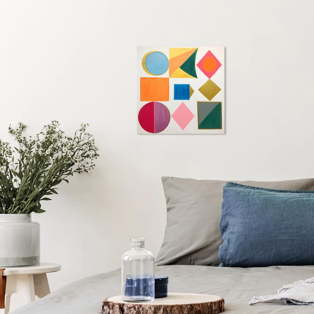 Wynwood Studio Canvas Abstract Polygons Orange and Modern & Contemporary Wall Art Canvas Print