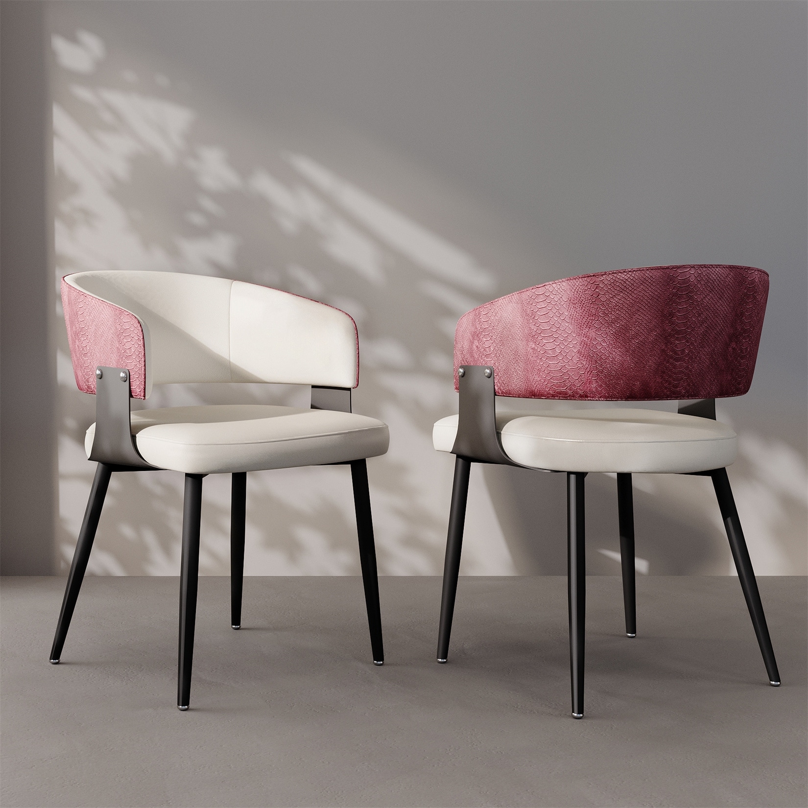Dining Chairs Set Microfiber Leather Kitchen Dining Chairs Upholstered Padded Wide Seat