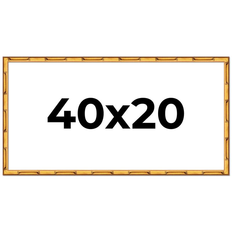 40x20 Frame Gold Bamboo Picture Frame Modern Photo Frame Includes UV Acrylic Shatter Guard Front Acid Free Foam Backing Board