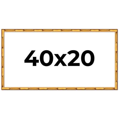 40x20 Frame Gold Bamboo Picture Frame Modern Photo Frame Includes UV Acrylic Shatter Guard Front Acid Free Foam Backing Board