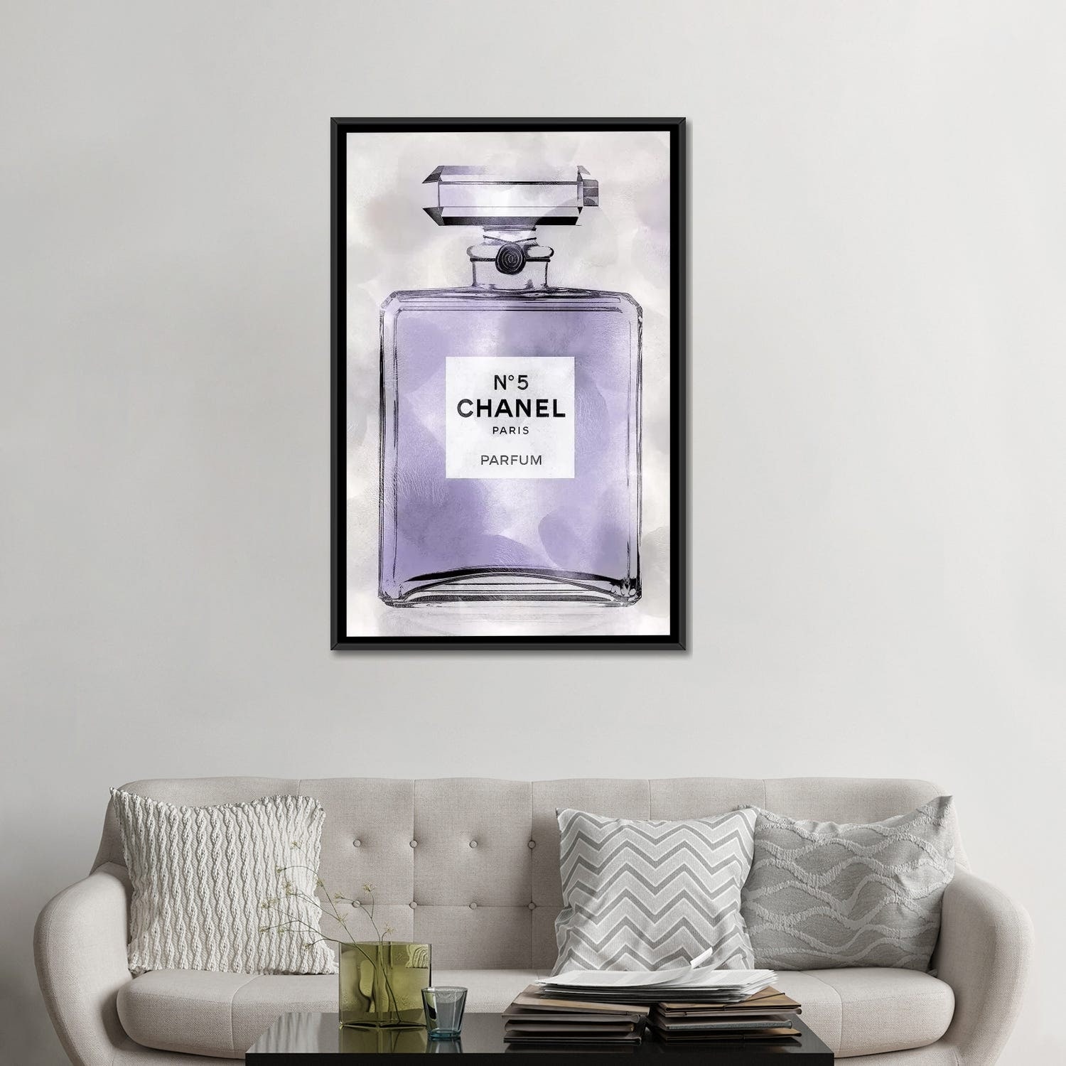 iCanvas Purple Perfume Bottle by Madeline Blake Framed Canvas