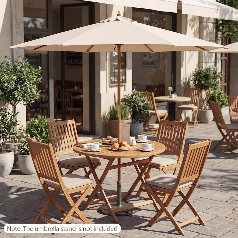 Gymax 9 FT Patio Umbrella w/Adjustable Height Rope Pulley Lift Vented