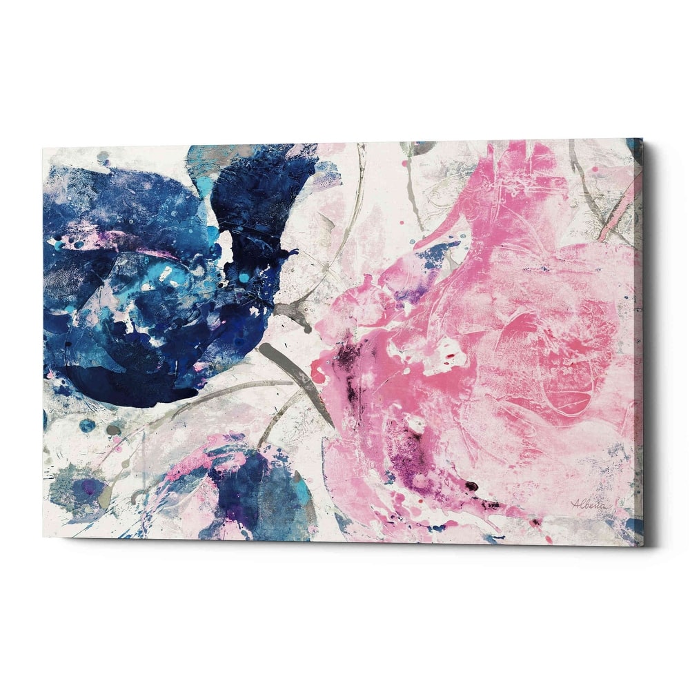 Epic Graffiti 'Fireworks Abstract Navy Blue Flower Crop' by Albena Hristova, Canvas Wall Art