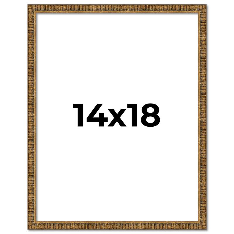 14x18 Frame Gold Picture Frame - Complete Modern Photo Frame Includes