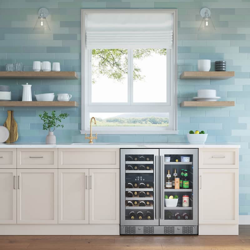 Avallon AWCBV2386 30" Wide 23 Bottle Dual Zone Wine Cooler and 86 Can