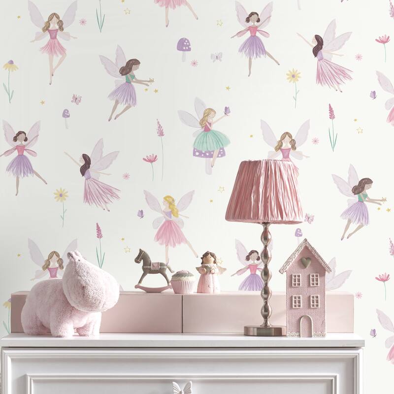 Advantage Fairy Friends Pink Enchanting Wallpaper