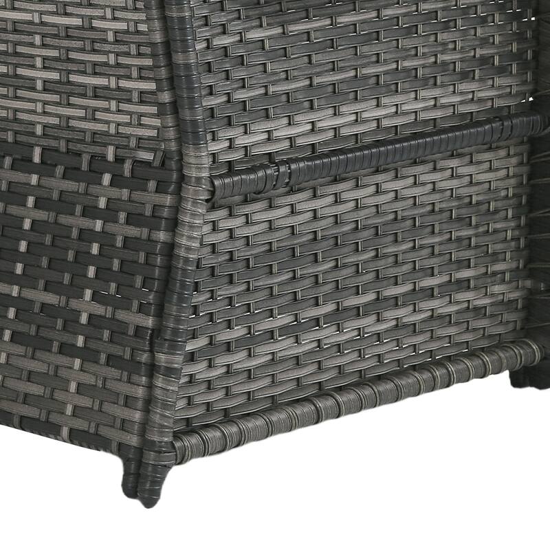 Outdoor Wicker Patio Conversation Furniture Set with Table and Cushion