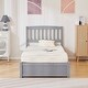preview thumbnail 10 of 27, Four Large Drawers Pinewood Twin Bed With A Curved Vertical Headboard