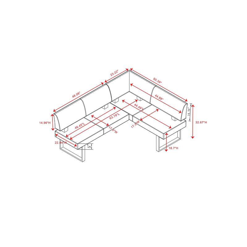 Somette Lillian Gloss White Dining Set with Nook and Bench