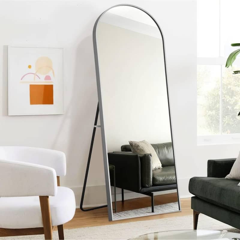 63'' x 20'' Aluminium Alloy Arch Full Length Mirror with Stand