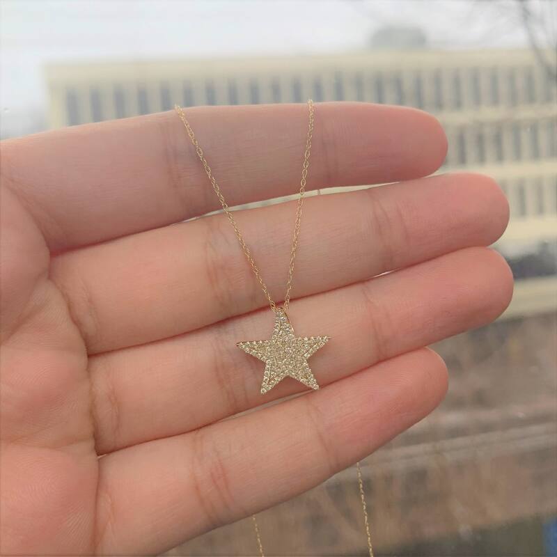 Joelle Collection Diamond Star Necklace 1/3 ct. TDW 14K Gold on a 16-inch Chain
