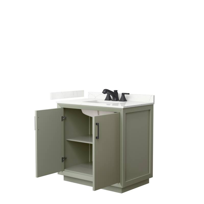 Strada 36-inch Single Vanity, Quartz Top