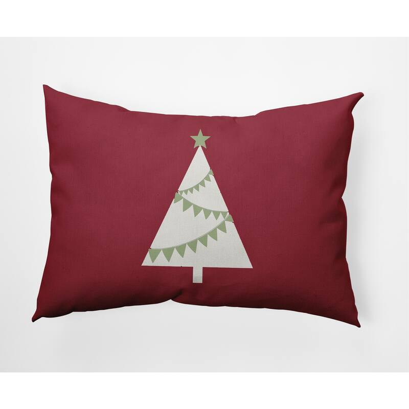 Garland Tree Christmas Decorative Throw Pillow - 14" x 20" - Brick Red