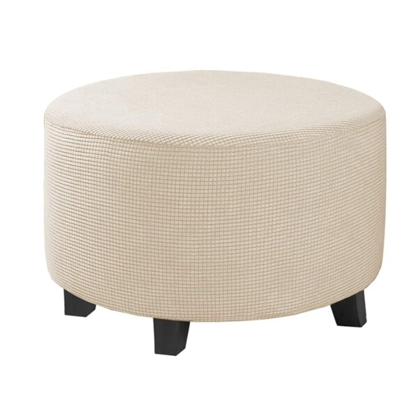 Enova Home Round Ottoman Slipcover with Elastic Bottom On Sale