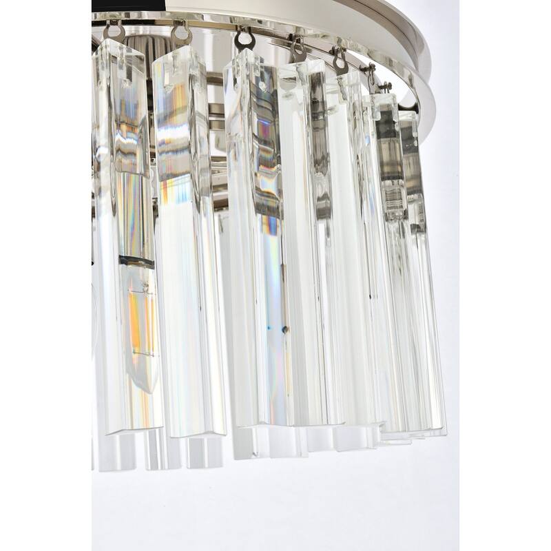 Royce Edge 3-Light Polished Nickel Flush Mount