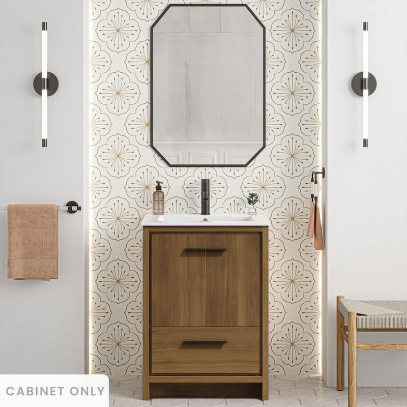 Virage 24" Freestanding Bathroom Vanity In Brown Oak Without Sink Top - 24