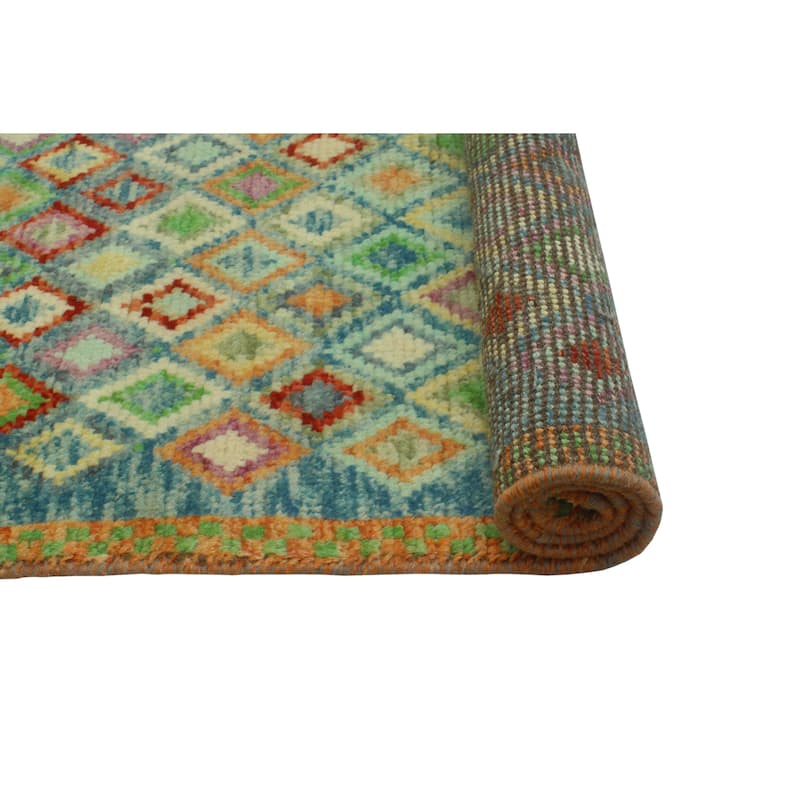 Balochi Aian Green/Gold Rug - 3'4" x 4'10"