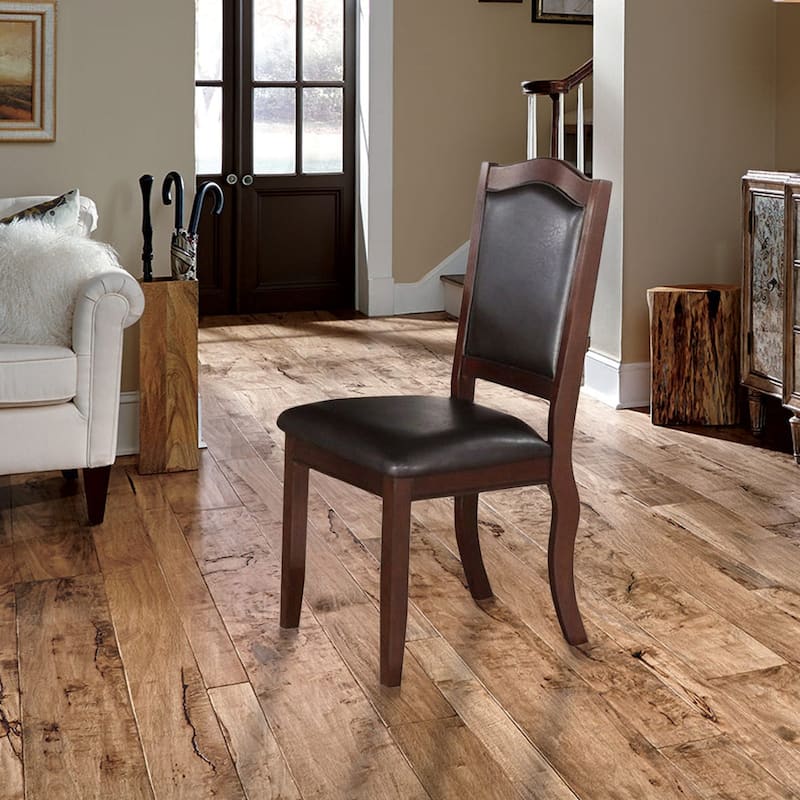 Rubber Wood Dining Chair, Set Of 2, Brown And Black - 40 H x 23 W x 20 L Inches - Black/Brown