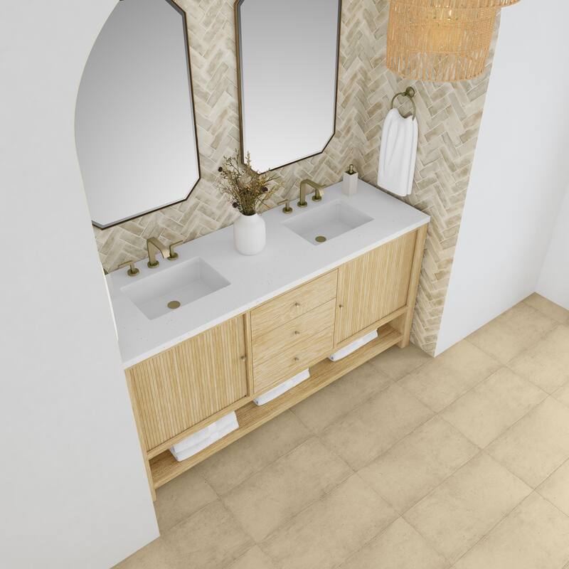 James Martin Vanities Marigot Single 72" Double Vanity, Sunwashed Oak