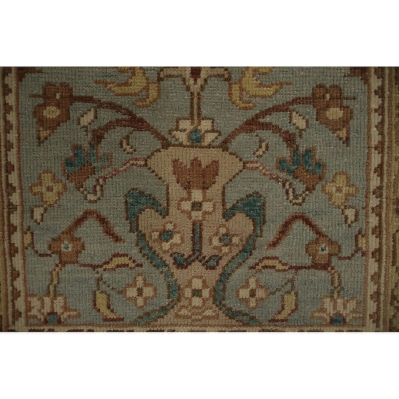 Hand Knotted Oriental 100% Wool Carpet Traditional Floral Navy Blue & Blues Ziegler Area Rug - 4' 0'' X 1' 11''