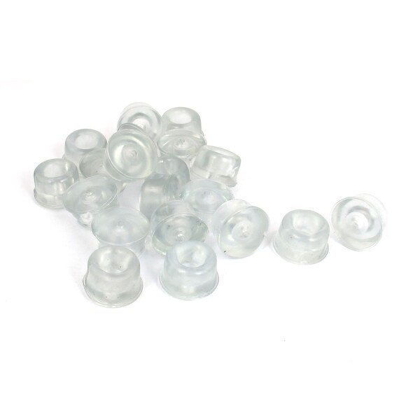 20 Pcs 22mm Dia Cone Shaped Bumper Furniture Feet Rubber Covers Pads Clear