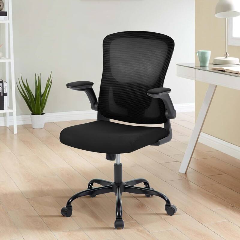 Adjustable Ergonomic Home Office Chair for Computer Working - Black