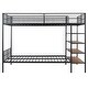 preview thumbnail 17 of 18, Twin over Full Metal Bunk Bed with 5-Tier Shelves