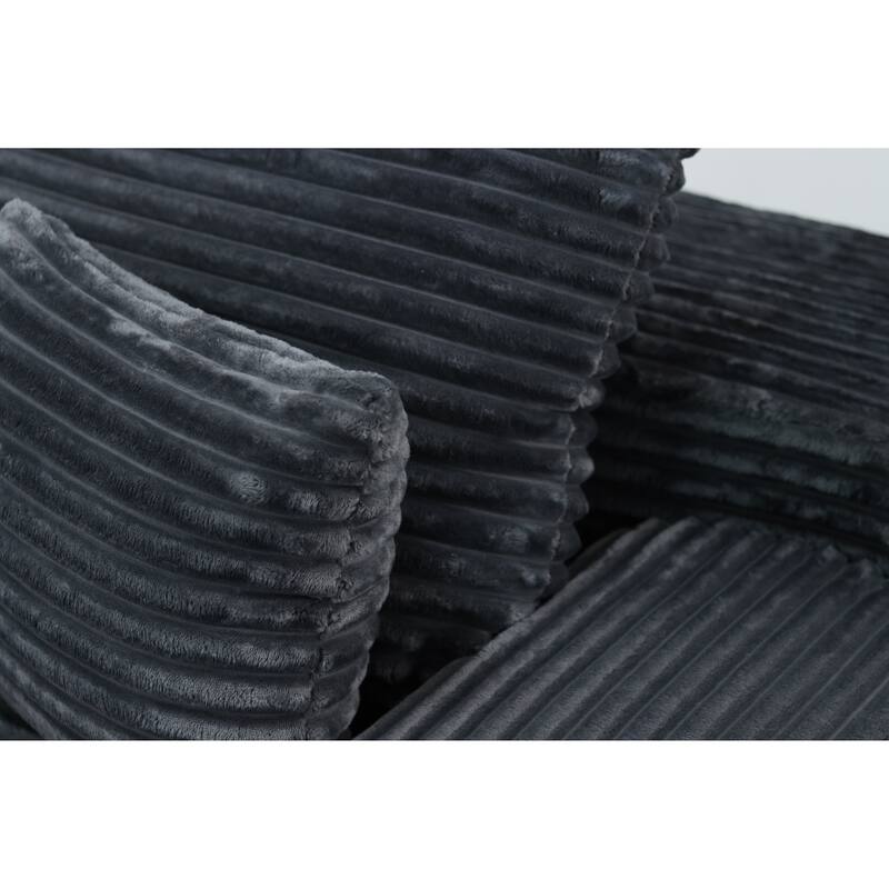 105" Corduroy Sectional Sofa with Chaise, Modern L-Shaped Modular Couch with Deep Seats, Plush Upholstered Living Room Sofa