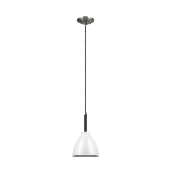 Globe 65621 Single Light Pendant with Hanging Cord, White