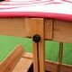 preview thumbnail 10 of 9, Critter Sitters Children's Wooden Sand Box with 2 Foldable Benches, Red and White Striped Canopy, and Bottom Liner