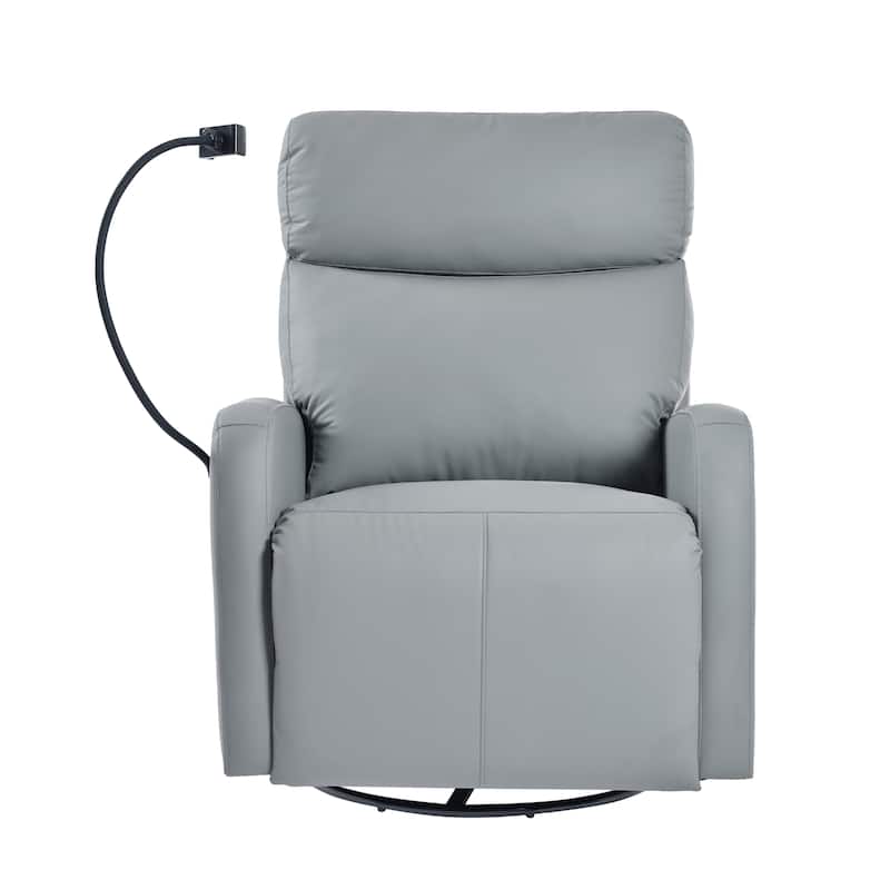 PU Power Swivel Recliner Chair with 270° Rotation, Electric 95-160° Recline and Dual USB Ports - 330lb Capacity