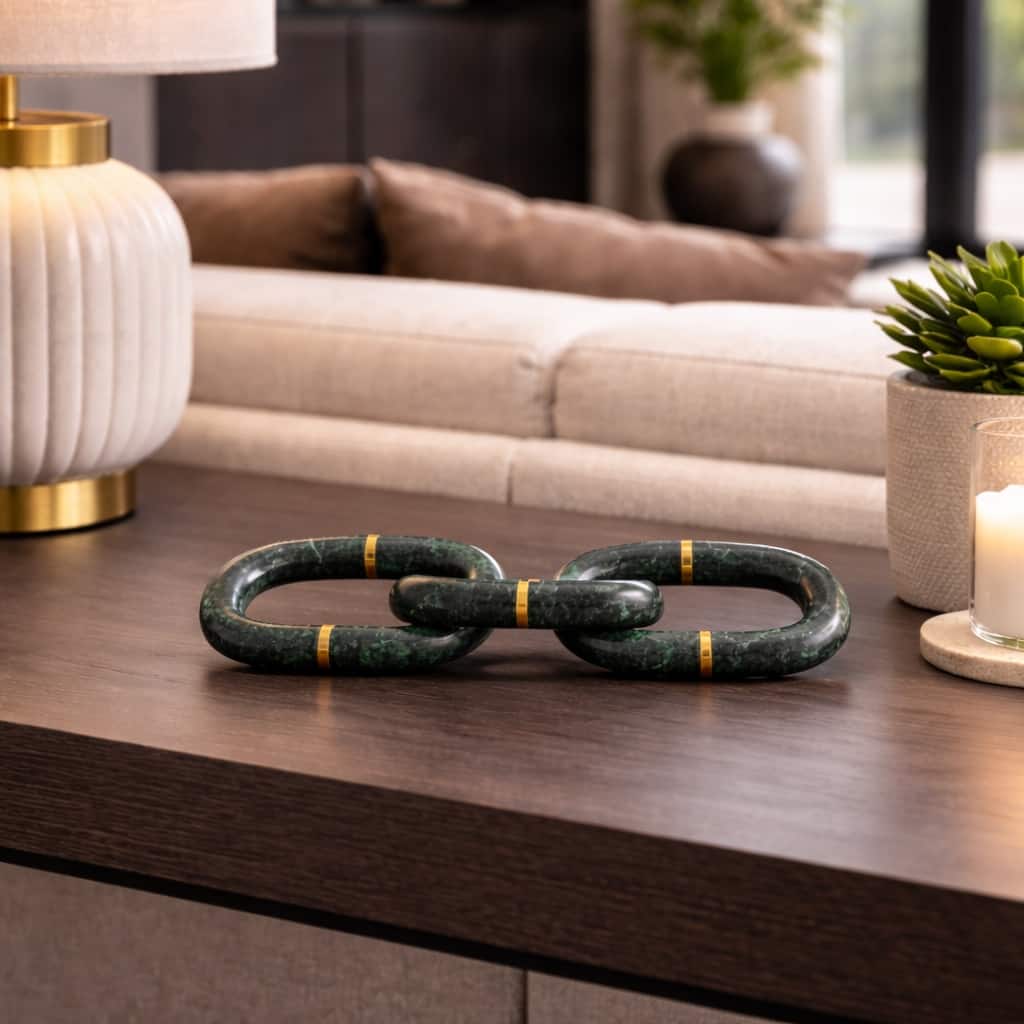 Modern Marble Chain Link Decorative Object