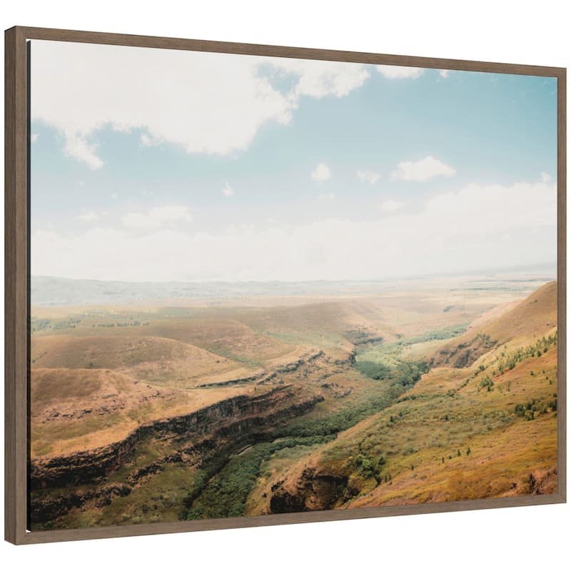 Kate and Laurel Sylvie Rolling Hills and Open Pastures Framed Canvas by Alicia Abla - 30x23