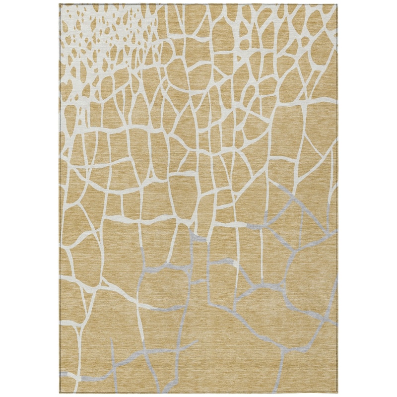 Machine Washable Indoor/ Outdoor Abstract Webby Chantille Rug
