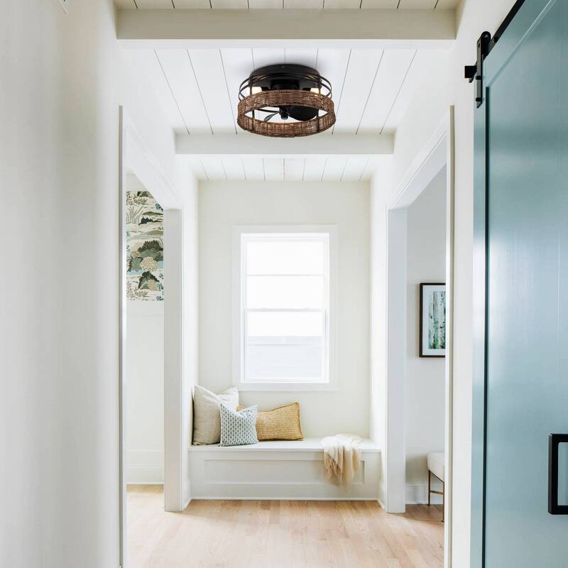 13" 3-Light 3-Blade Rustic Farmhouse Ceiling Fan with Light