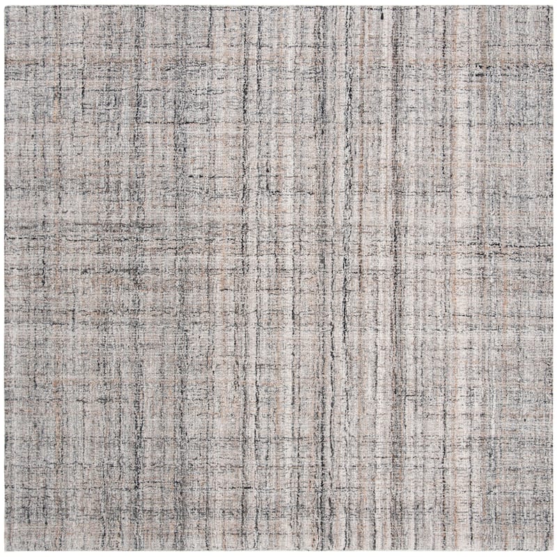 SAFAVIEH Handmade Abstract Nettie Modern Viscose Rug - 8' x 8' Square - Camel/Black