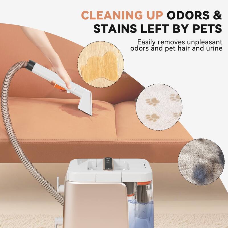 Portable Carpet Cleaner Machine for Pets, Upholstery & Car Interior, Powerful Spot Cleaner with Dual Water Tanks