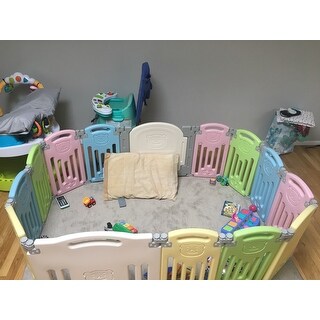 Costway 14 Panel Foldable Baby Playpen Kids Activity Center Safety 26 5 X 23 Overstock 28681626