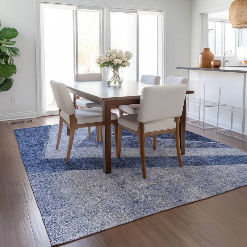 Machine Washable Indoor/ Outdoor Chantille Modern Geometric Rug