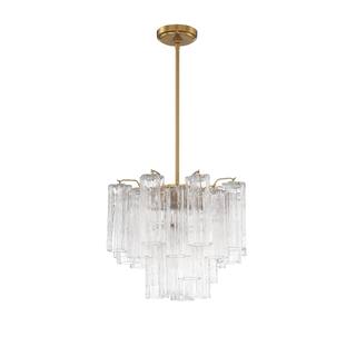 Addis 4 Light Aged Brass Chandelier - 17.75"W x 13.75"H x 17.75"D