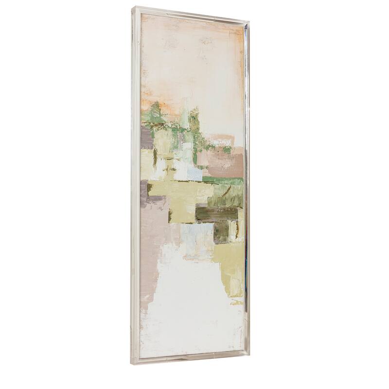 Canvas Wall Art Wood Frame Abstract Neutral Modern Finish - 60" Multi